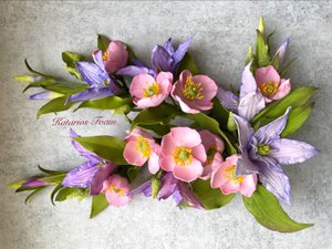 Маковая ветреница (анемон) и клематис из фоамирана/
Poppy anemone and clematis from foamiran
#фоам