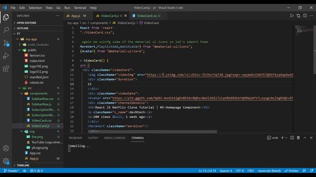 ReactJS Youtube UI Clone Tutorial | #3-Video Card Component смотреть онлайн