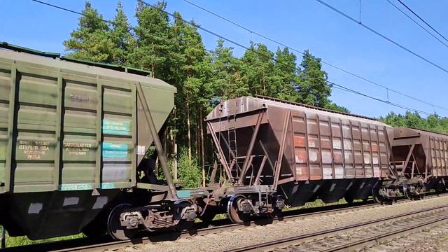 "Хопперы" Электровоз ВЛ11.8-745/743Б с вагонами хопперами смотреть онлайн