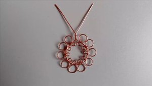 Ажурная ОСНОВА ДЛЯ КРУГЛОГО КУЛОНА из медной проволоки на мозаике Wire Wrap