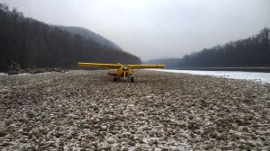 Maule M6. Посадка на горной реке Кур, Хабаровский край.