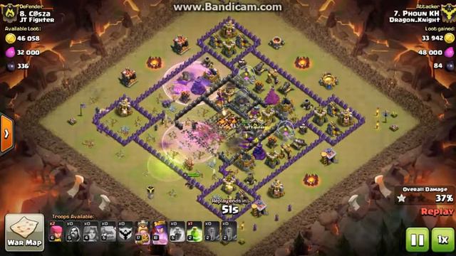 Clash of Clans cland DRagon_KNigHt town 10 vs town10 смотреть онлайн