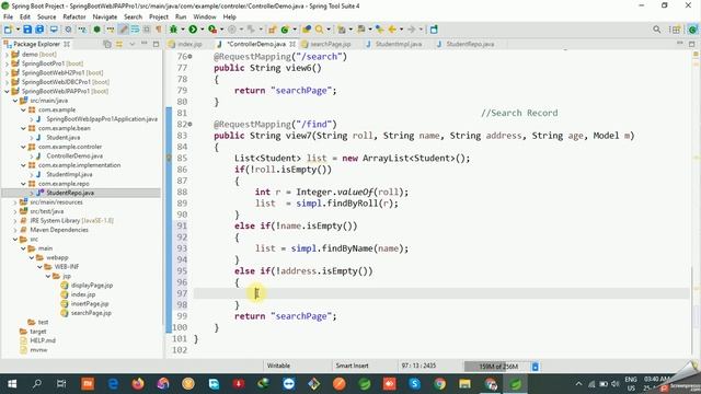 Spring Boot with Spring Data JPA CRUD Operations (Search) [Hindi] #23