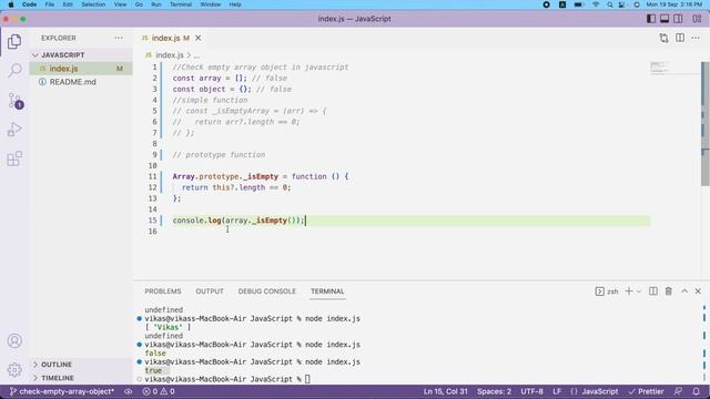 Empty Array and Object checking in JavaScript | Prototype