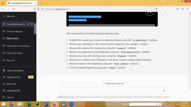 Building an End-to-End Machine Learning Project with Chat GPT: Pre-Owned Car Prices with Regression