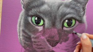 РИСУЕМ КОТА АКРИЛОМ НА ХОЛСТЕ