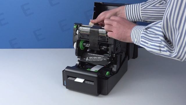 TSC TE310 printer with cutter, etiLABEL program and feeder for printing textile labels