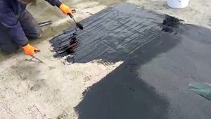 Капитальный ремонт кровли. Полная заливка участка плоской кровли с последующим бронированием.