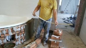 Экран акриловой ванны из кирпича. Часть 1.