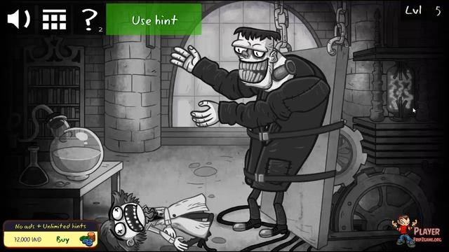 TrollFace Quest Horror Frankenstein Level #5 Gameplay Walkthrough Use Hint