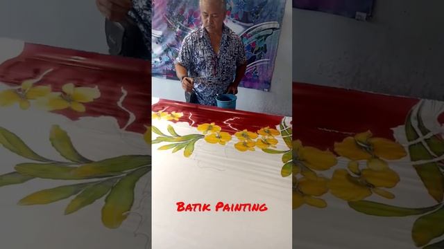 Painting a Batik Design on Silk