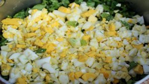 Окрошка на березовом соке с обжаренным картофелем