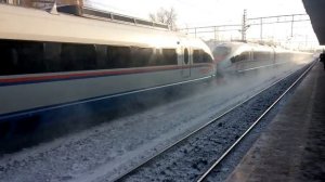 Сапсан пролетает сквозь Химки