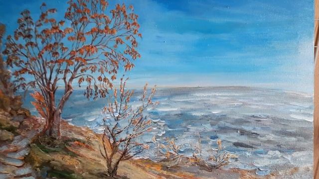 Побережье Азовского моря. Картина маслом на холсте, художник ZhNataly Уже весна стучится смотреть онлайн