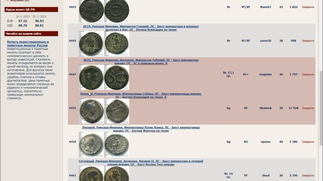 ОБЗОР Wolmar АУКЦИОН STANDART №699 МОНЕТЫ от 22 ноября 2023г. смотреть онлайн