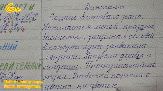 10. Диктант по русскому языку "Слова, которые обозначают предметы"