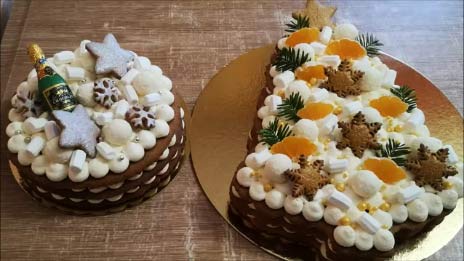 Медовик на ЖЕЛТКАХ Торт ЁЛКА Новогодний торт