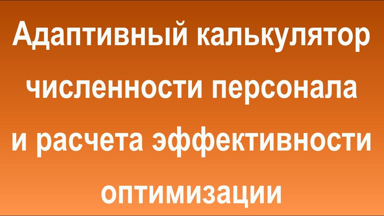 Адаптивный калькулятор численности персонала и расчета эффективности оптимизационных инициатив