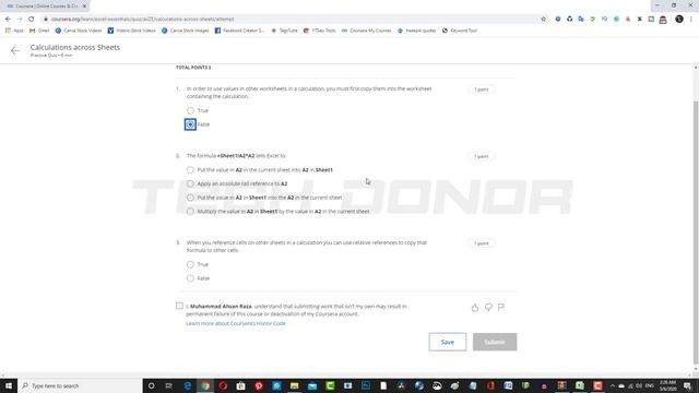Week 2 Calculations Across Sheets Solution | Excel Skills for Business Essentials | Get 100% Grades смотреть онлайн