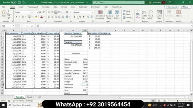 Exp19_Excel_Ch08_ML1_Portfolio_Analysis | Excel Chapter 8 Mid-Level 1 - Portfolio Analysis