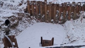 Строительное водопонижение на участке по монтажу нового трубопровода канализации