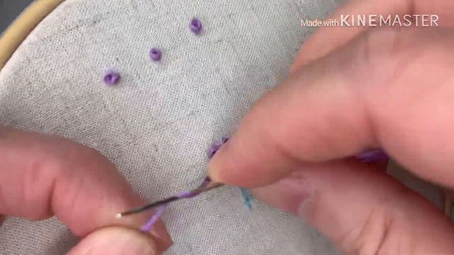 Handembroidery devilrenaembroidery basicstitch French knot stitch /프랑스자수:기본스티치- 프렌치너트 스티치 フランスの刺繍 刺