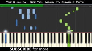 Wiz Khalifa - See You Again [Piano Tutorial] (Synthesia) HD