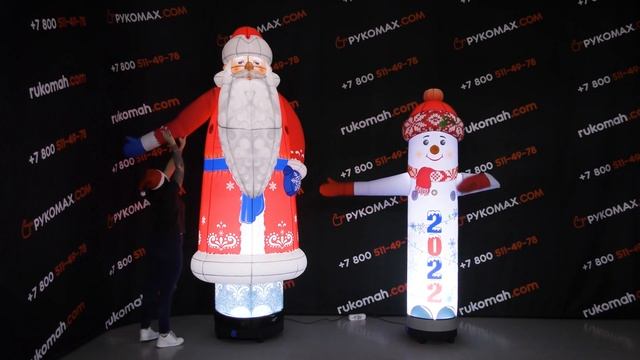 Новогодние декорации. Рукомах Дед Мороз и Снеговик смотреть онлайн