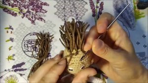 Часть 6. Как сделать волосы вязаной кукле. Волосы из ниток для Райдера