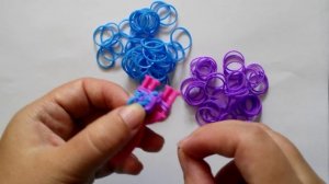 Как плести браслет "тротуар" из резинок Rainbow loom на рогатке?