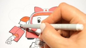 Robocar Poli Amber online coloring Робокар Поли Эмбер онлайн раскраска