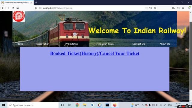 Railway Reservation System Project using java || Web Application in Java