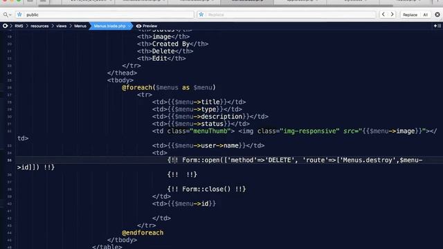 42 Laravel 5.2 Controller, Model & View - Restaurant menus - Part II смотреть онлайн