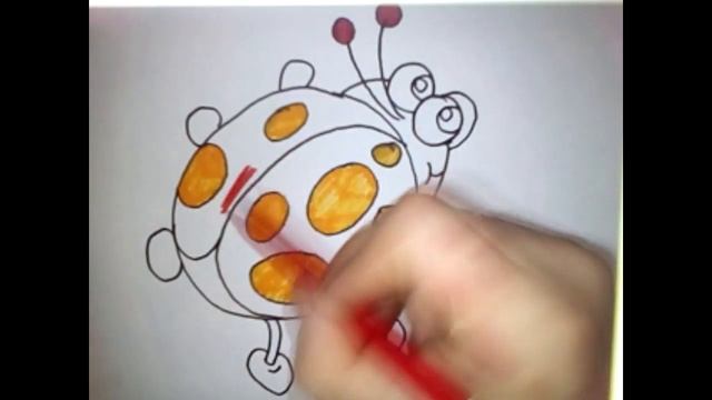 Божья коровка рисуем и раскрашиваем видео для детей смотреть онлайн