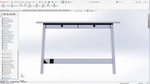 Письменный стол в Solidworks Swood