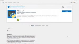 Installing python on Windows 10 using the Microsoft Store