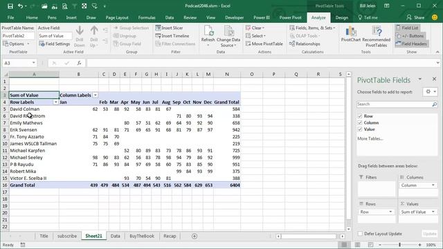 Excel - Multiple Consolidation Range Pivot Table - Episode 2047