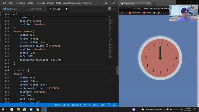 Как создать аналоговые часы с помощью HTML, CSS, JavaScript ||  HTML, CSS, JavaScript м/н саат жасо