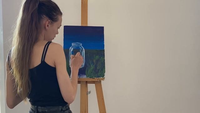 Рисование для детей. Светлячки в банке