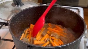 Необычное блюдо . Говядина с черносливом , Жаркое ,Мясо с картошкой на казане