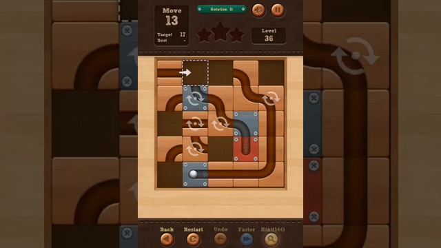 Roll the Ball slide puzzle Rotation D Pack Level 36 Solution