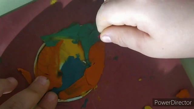 Ліплення з пластиліну, барельєф / Ліпка осінній листочок, осінь