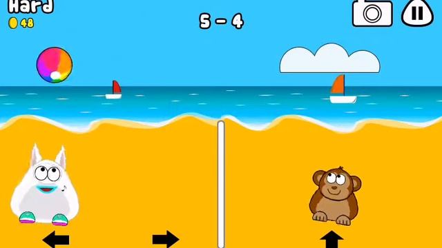 Pou & Monkey Beach Volley Game (Hard)