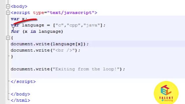JavaScript Tutorial for Beginners : Learn JavaScript || Java script for-in