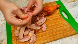 Супер салат из трех ингредиентов за 15 минут!!! Салат с корейской морковью и копченой курицей