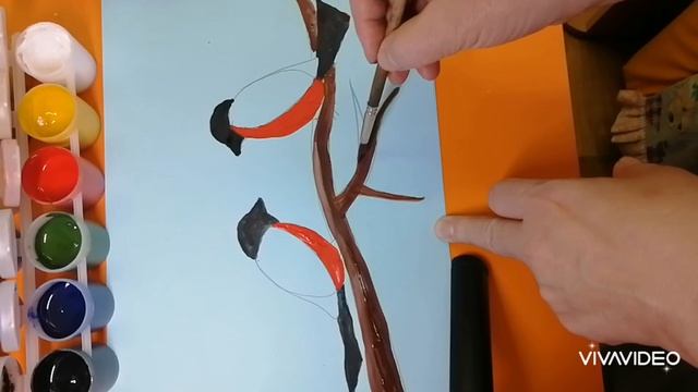 Рисование "Снегири на ветке" смотреть онлайн