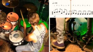 Рисунок №61 для двойной педали (кардан). Учимся играть на барабанах.