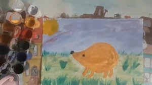 Рисование "Ежик" для старшей группы детского сада