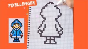 Как рисовать по клеточкам Снегурочку Новый Год Простые рисунки How to Draw Pixel Art