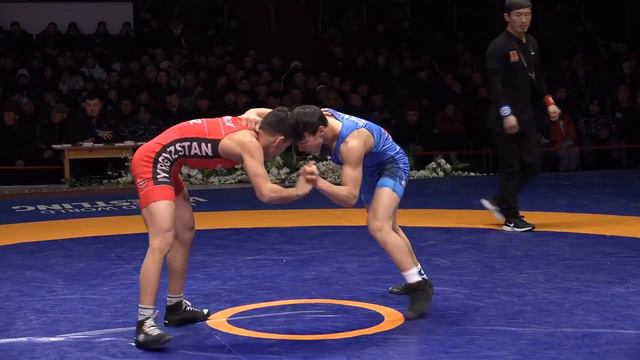 ВОЛЬНАЯ БОРЬБА. Чемпионат Кыргызстана-2023. 57 кг 1\4 Мухаммадрасул Салиев-Доктурбек уулу Юхан смотреть онлайн